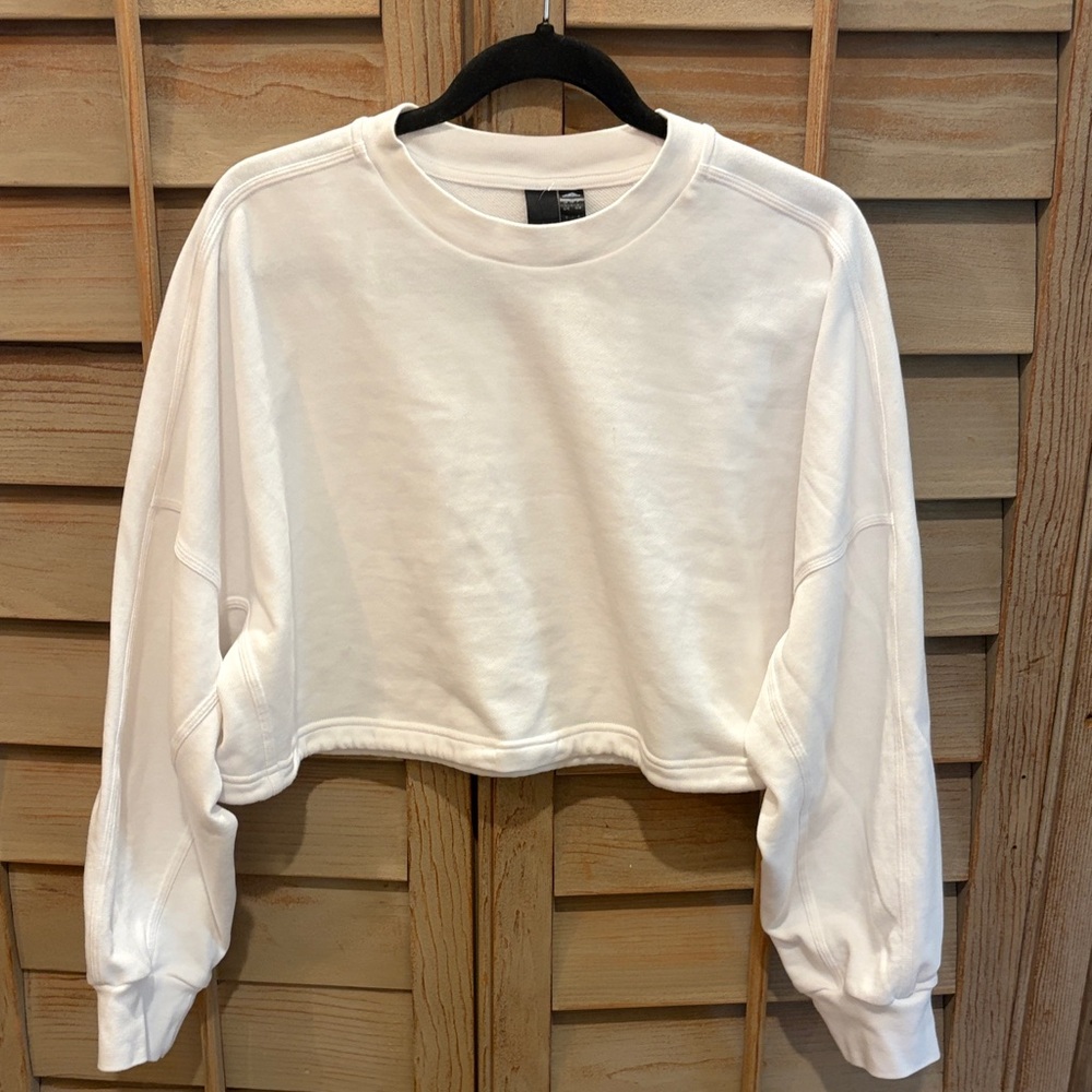 adidas White Cropped Crewneck Sweatshirt - Women
